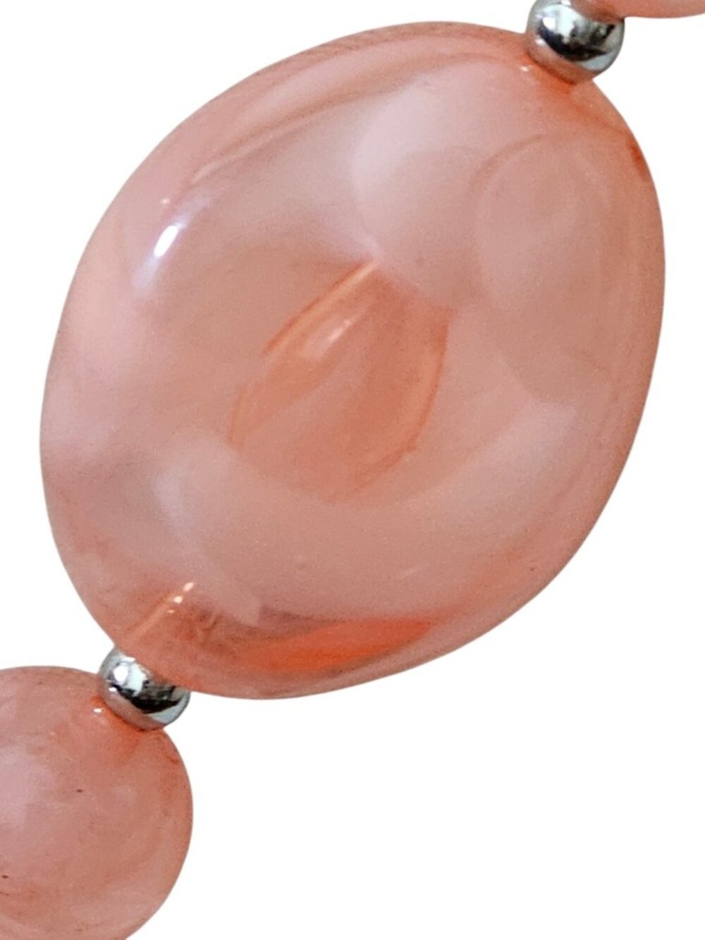 Handmade Pink Beaded Necklace Chunky Statement Acrylic Glass Beads Boho - Picture 8 of 10